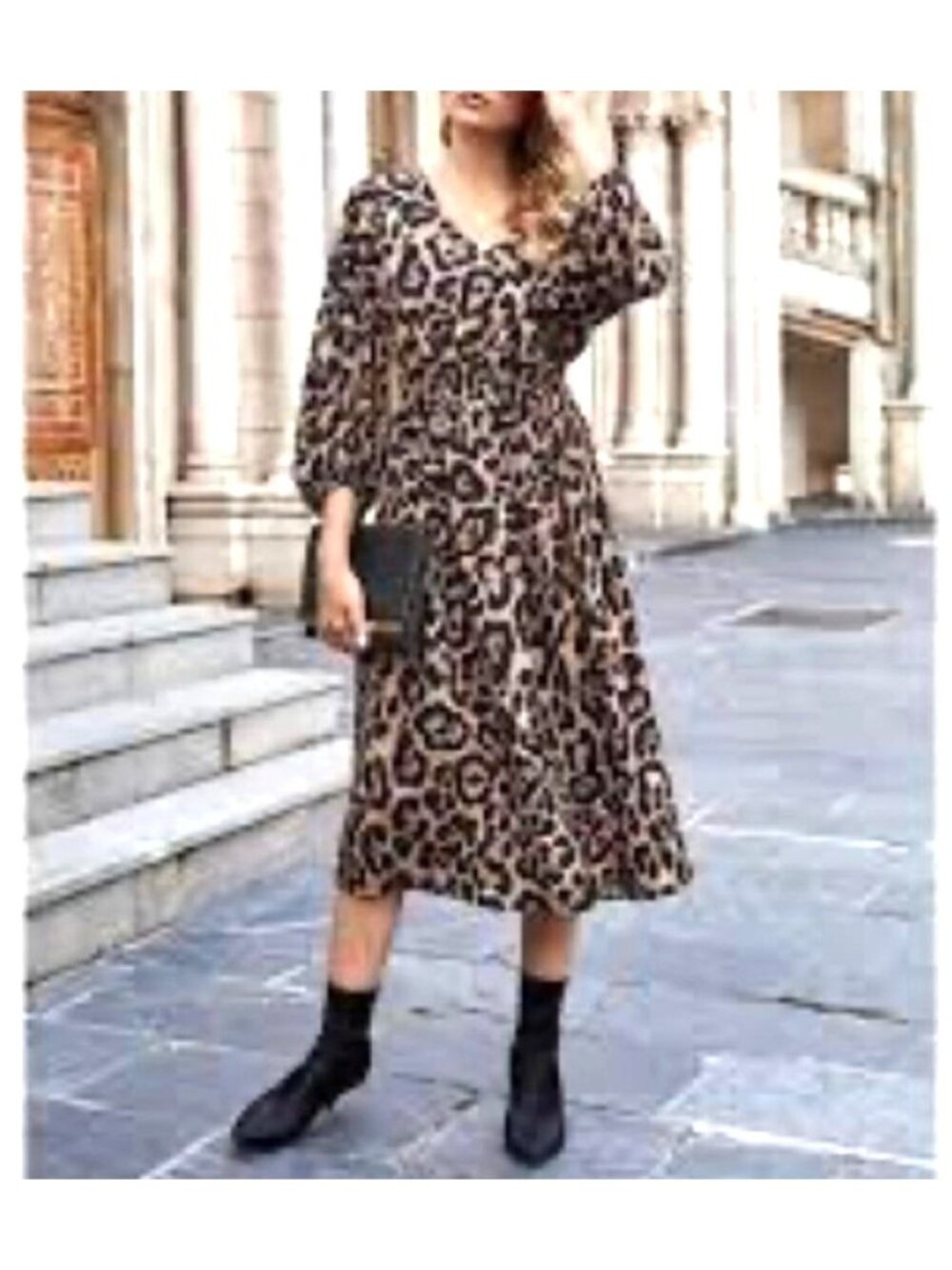 SHEIN-ANIMAL PRINT WOMEN'S LONG SLEEVE PULLOVER DRESS SIZE 3X-LARGE